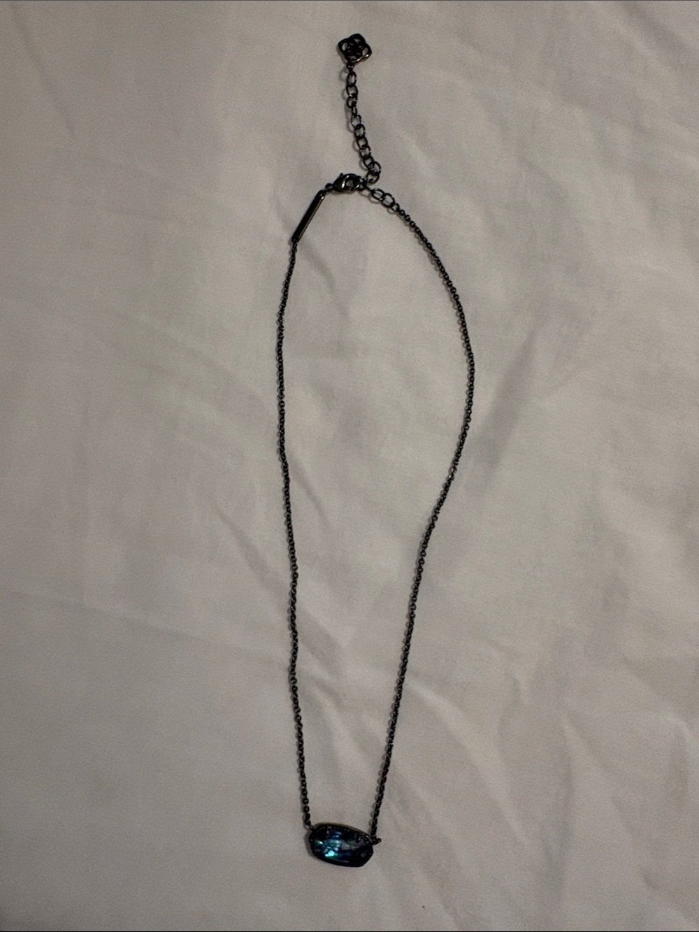 Kendra Scott Black Chain Necklace with irridescent Gemstone Accent